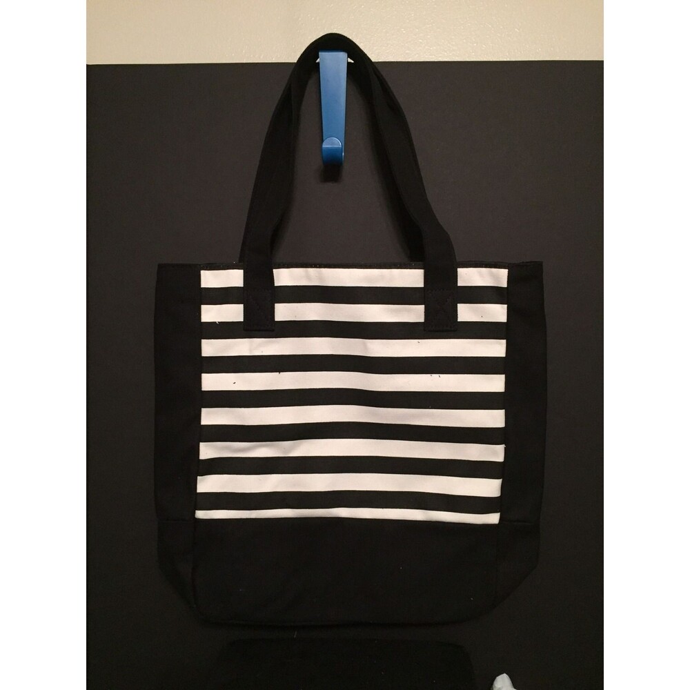 PERSONALIZE BLACK AND WHITE TOTE BAG TRAVEL GYN DANCE